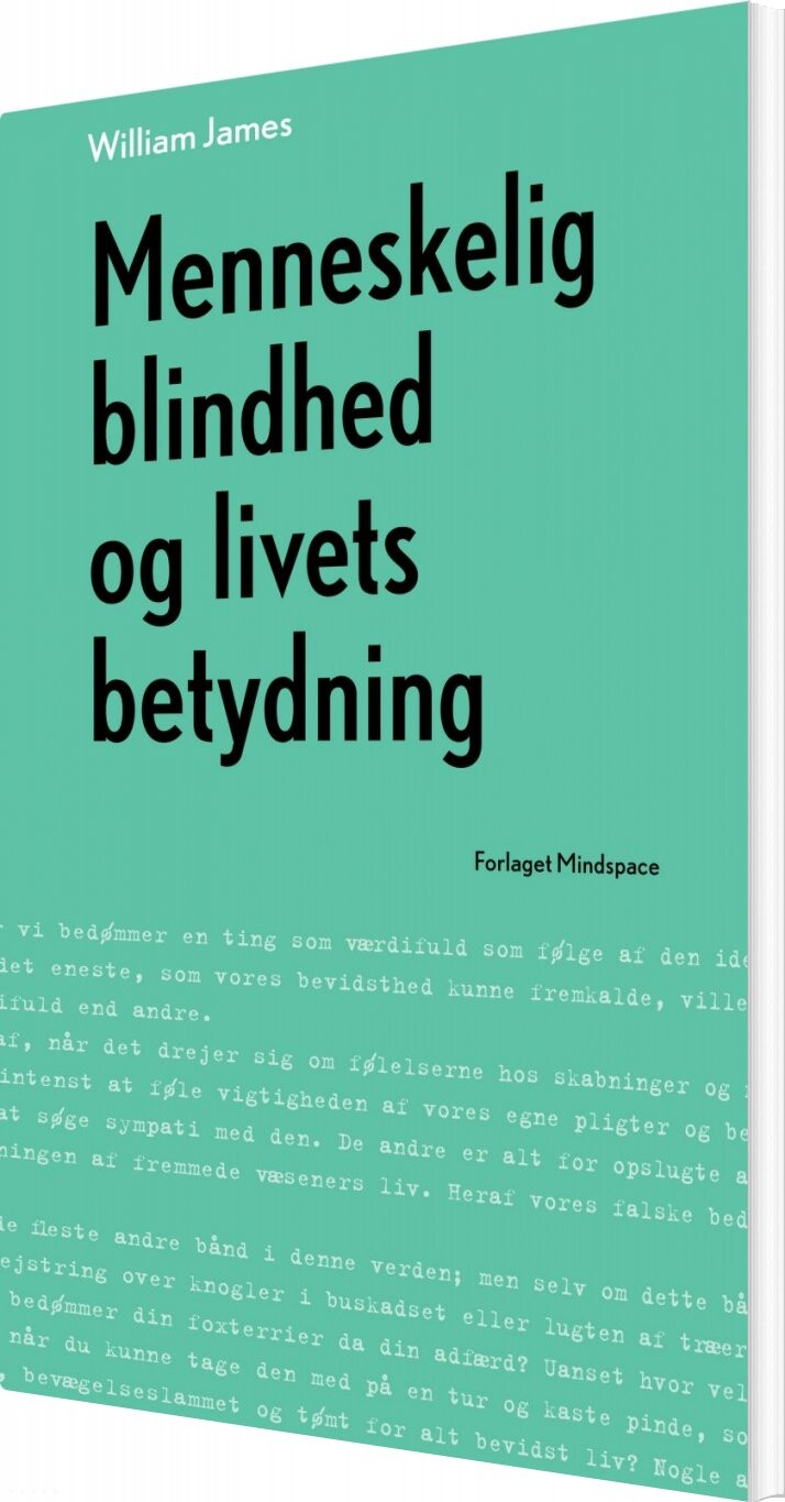 Billede af Menneskelig Blindhed Og Livets Betydning - William James - Bog