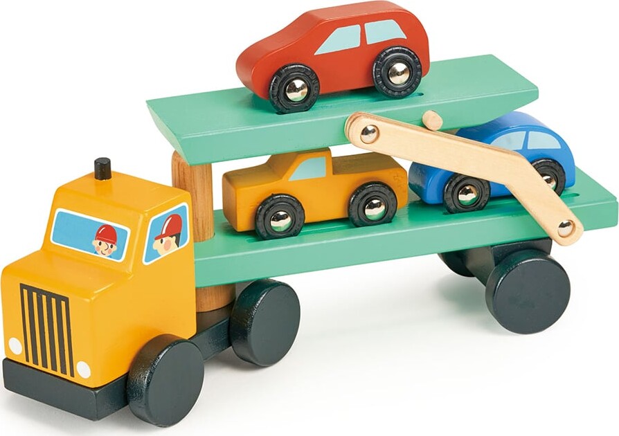 Billede af Biltransporter Legetøj Med 3 Biler - Træ - Mentari