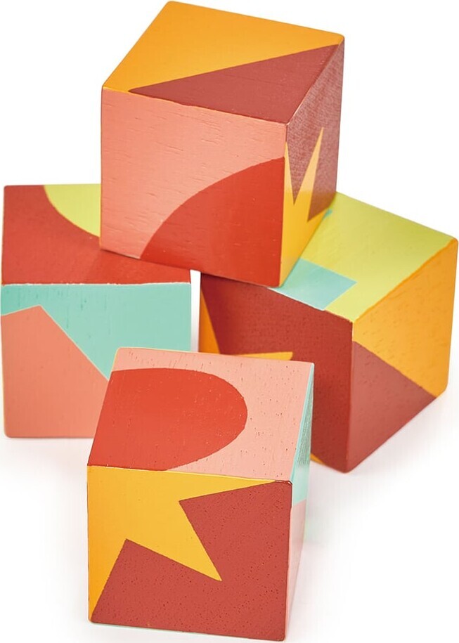 Mentari - Form Og Farve Klodspuslespil - 4 Brikker - Træ