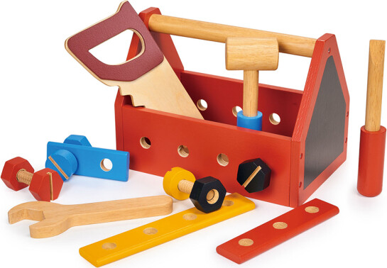 Legetøjs Værktøjskasse Med Værktøj - Træ - Mentari