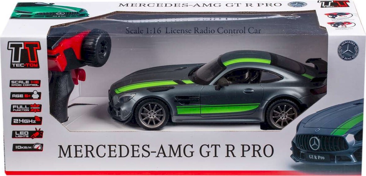 Mercedes-amg Gt R Pro - Fjernstyret Rc Bil - 1:16 - Grå