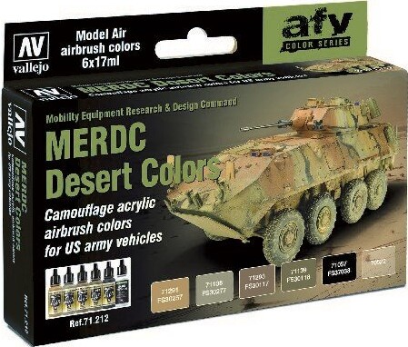 Vallejo - Model Air Maling Sæt - Merdc Desert Colors - 6x17 Ml