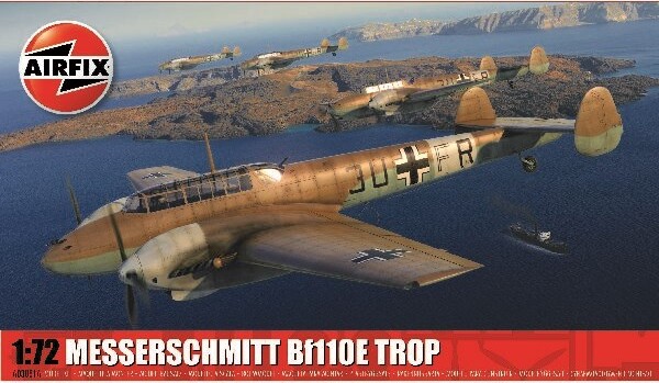 Se Airfix - Messerschmitt Bf110e E-2 Trop Modelfly Byggesæt - 1:72 - A03081a hos Gucca.dk