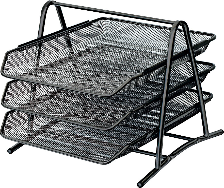 Brevbakkesæt Til Skrivebord - Sort - A4 - 3 Bakker