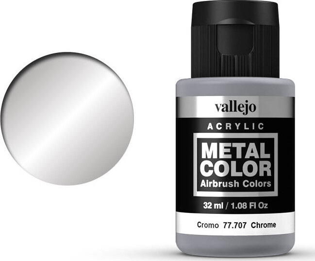 Se Vallejo - Metal Color Airbrush Maling - Chrome 32 Ml hos Gucca.dk