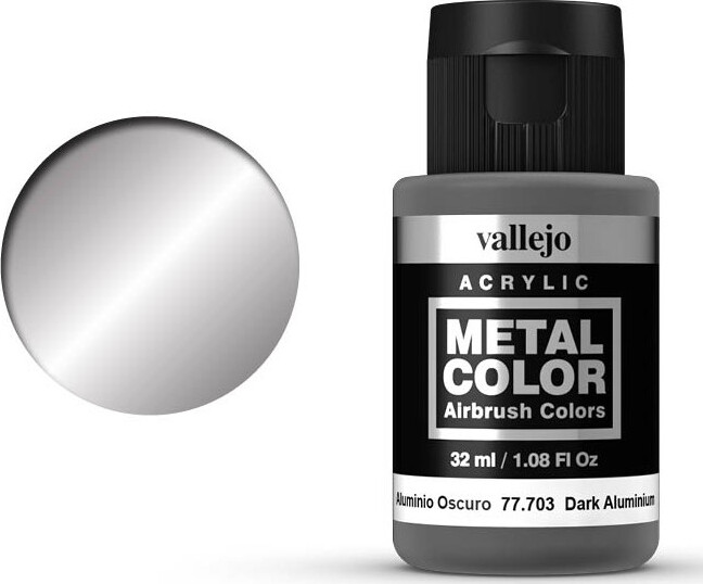 Vallejo - Metal Color Airbrush Maling - Dark Aluminium 32 Ml