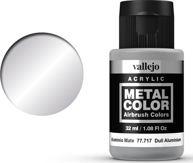 Vallejo - Metal Color Airbrush Maling - Dull Aluminium 32 Ml