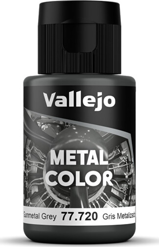 Vallejo Metal Color Airbrush Maling Gunmetal Grey 32 Ml Se tilbud