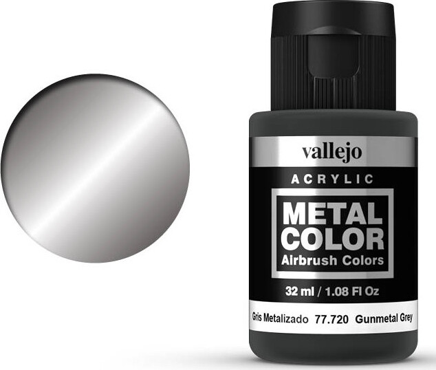 Se Vallejo - Metal Color Airbrush Maling - Gunmetal Grey 32 Ml hos Gucca.dk