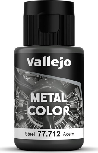 Vallejo - Metal Color Airbrush Maling - Steel 32 Ml