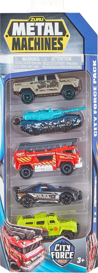 Zuru Metal Machines - City Force Legetøjsbiler - 5-pak