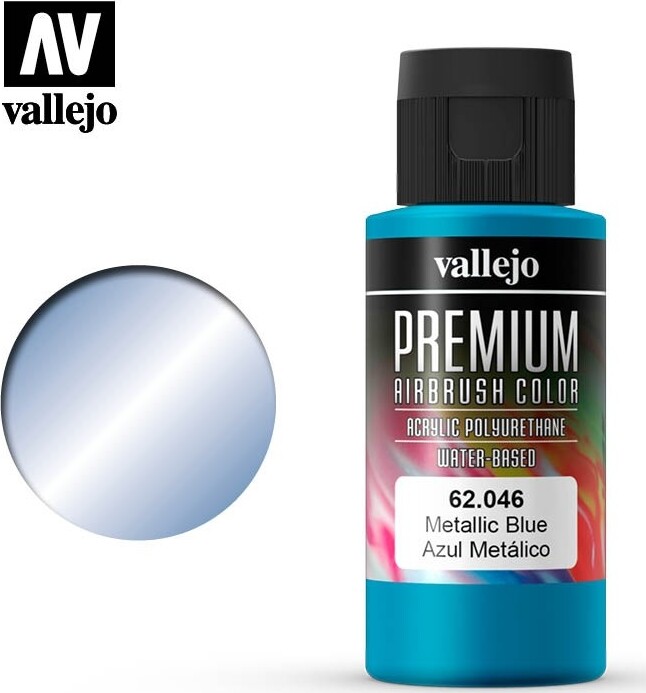 Vallejo - Premium Airbrush Maling - Metallic Blue 60 Ml