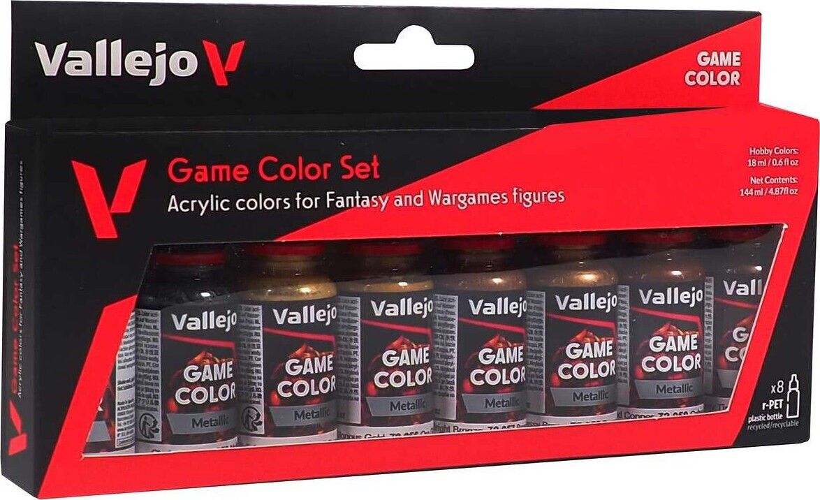Vallejo - Game Color Maling Sæt - Metallic - 8x17 Ml