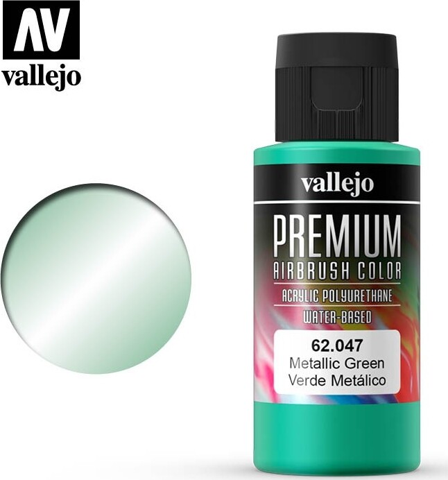 Vallejo - Premium Airbrush Maling - Metallic Green 60 Ml