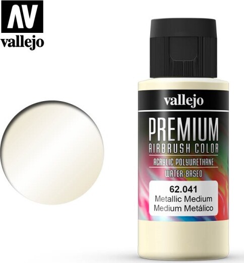 Vallejo - Premium Airbrush Maling - Metallic Medium 60 Ml