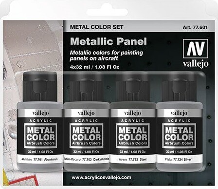 Billede af Vallejo - Metal Color Airbrush Maling Sæt - Metallic Panel - 4x32 Ml