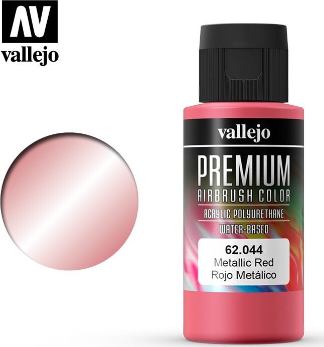 Vallejo - Premium Airbrush Maling - Metallic Red 60 Ml