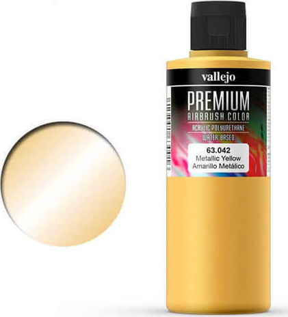 Billede af Vallejo - Premium Airbrush Maling - Metallic Yellow 200 Ml