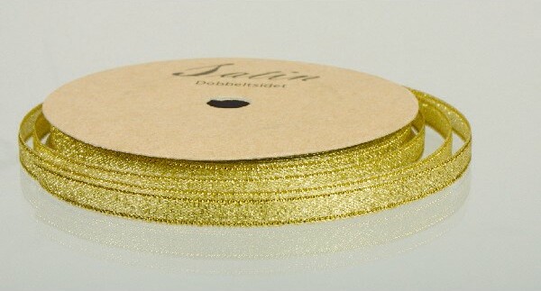 Metallicbånd 3mm 10m Guld