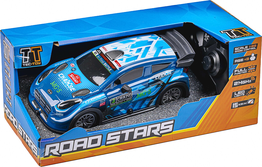 Mg.s Chase W/light R/c 1:22, 2,4ghz, Blue - Tec-toy