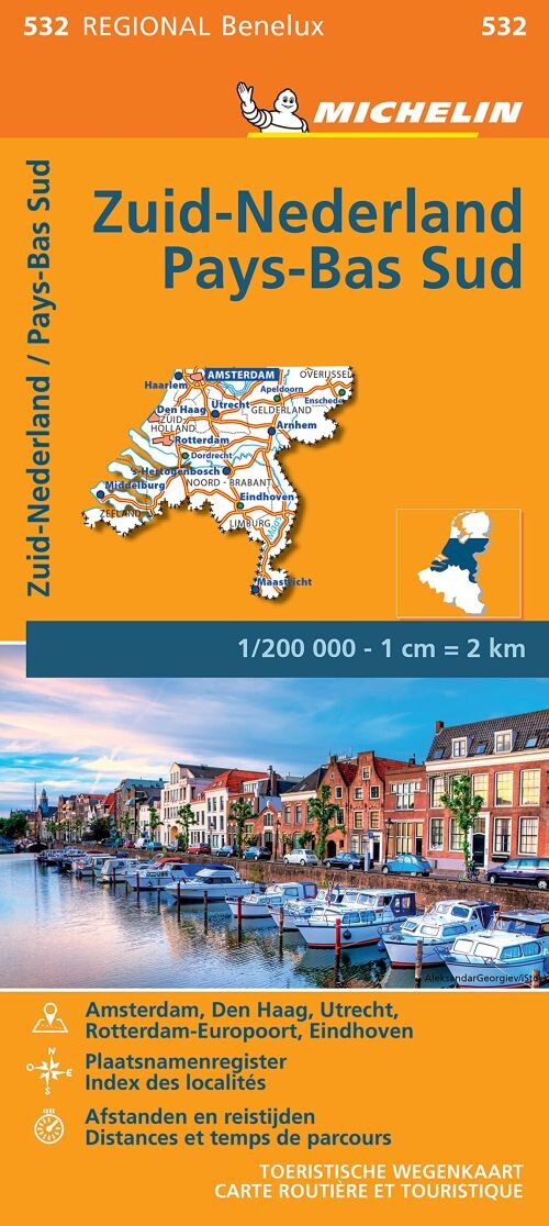 Billede af Michelin Benelux Blad 532: Holland, South - Diverse - English Book
