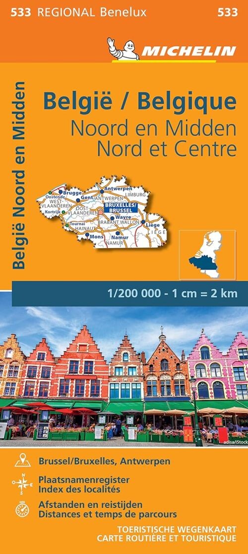 Billede af Michelin Benelux Blad 533: Belgium North And Central - Diverse - English Book