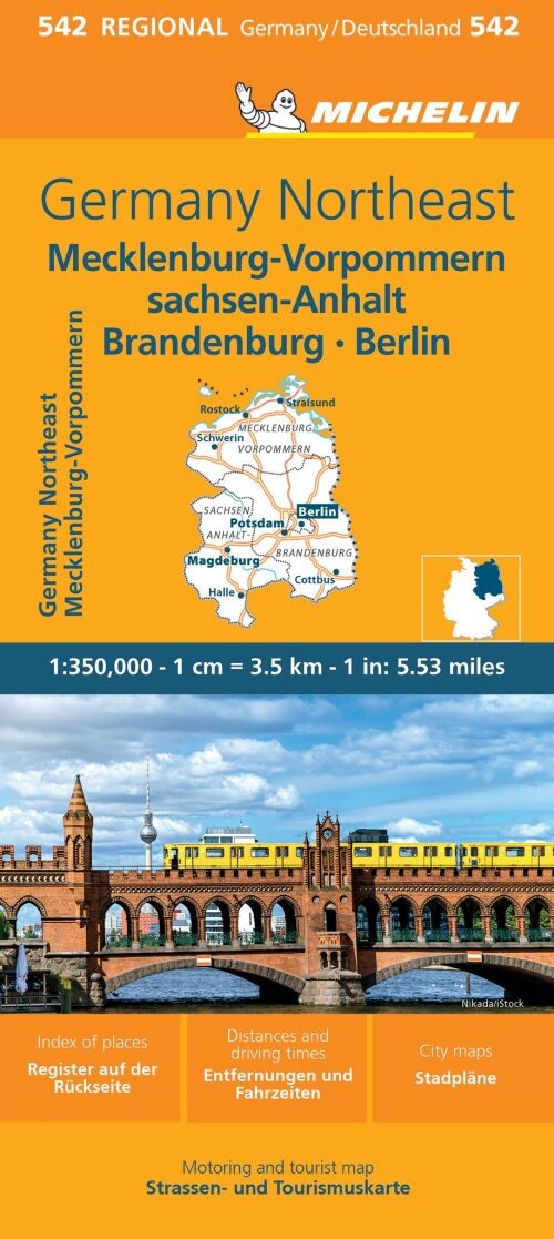 Michelin Germany Blad 542: Germany Northeast - English book
