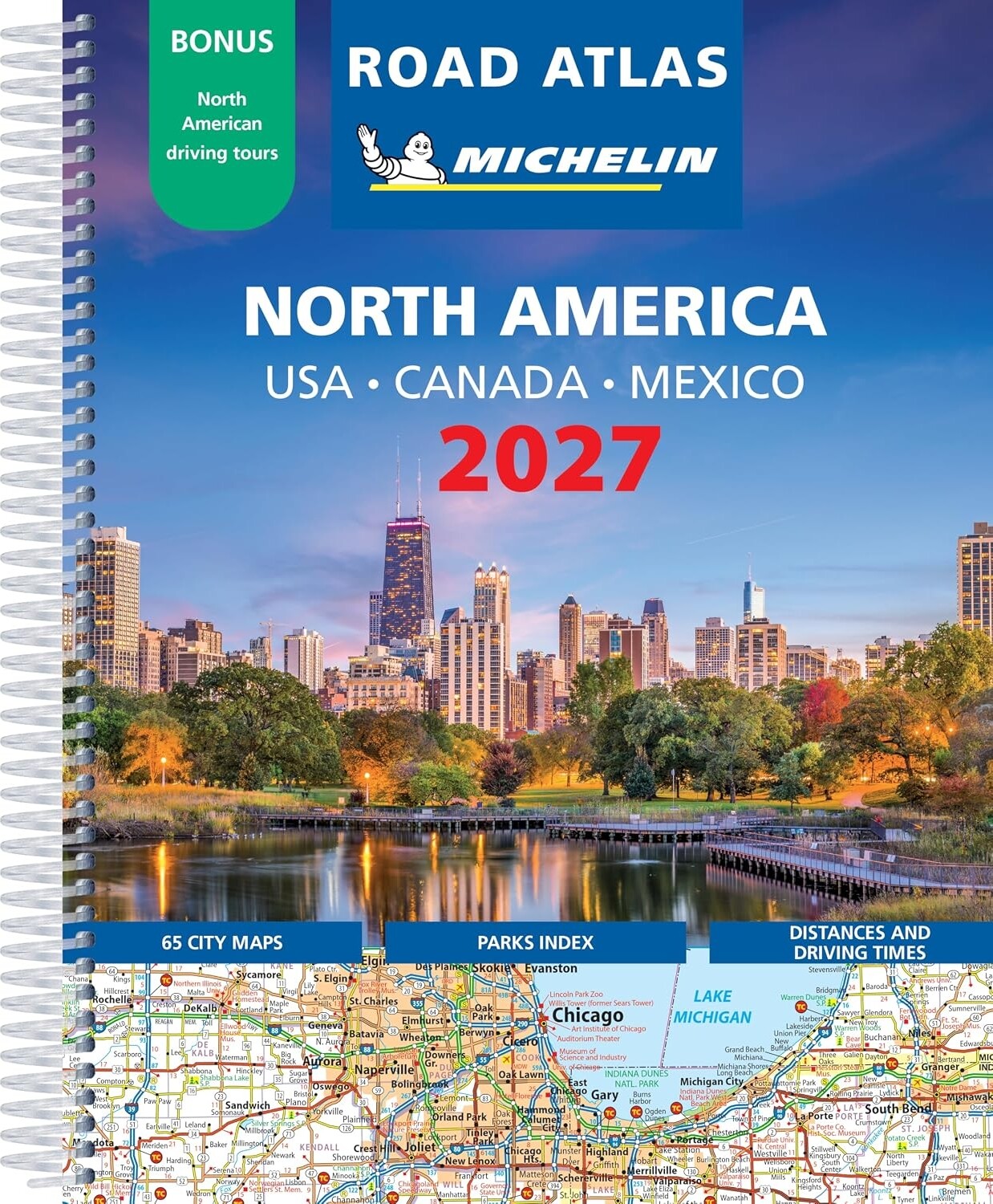 Michelin Kort - Usa, Canada & Mexico, Michelin Road Atlas 2027 (a4-spiral) - English book