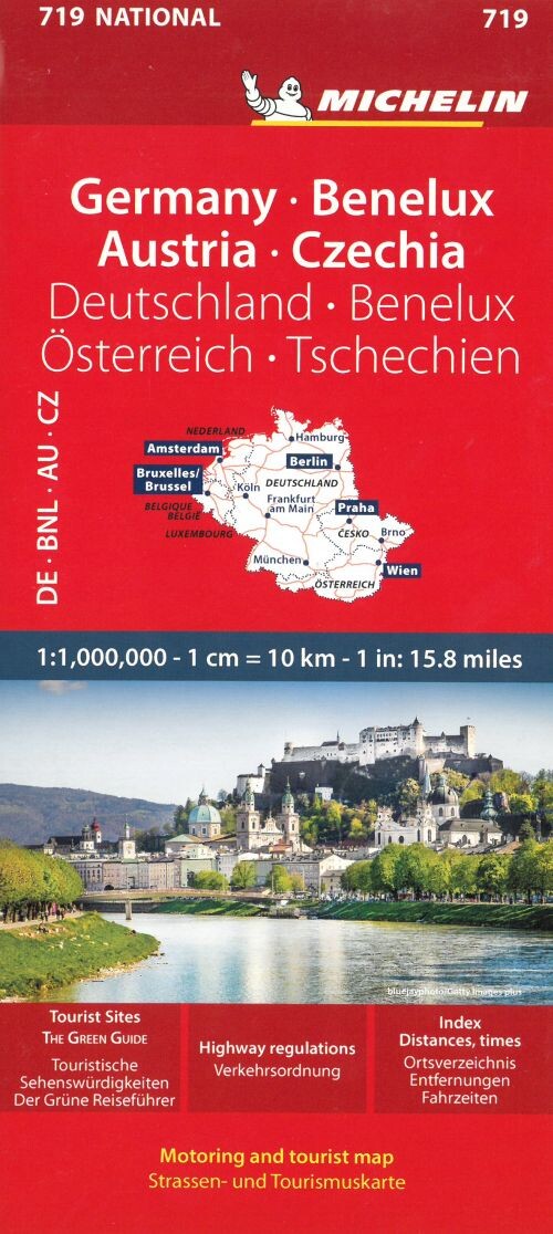 Michelin Kort - National 719: Germany, Benelux, Austria, Czech Republic - English book
