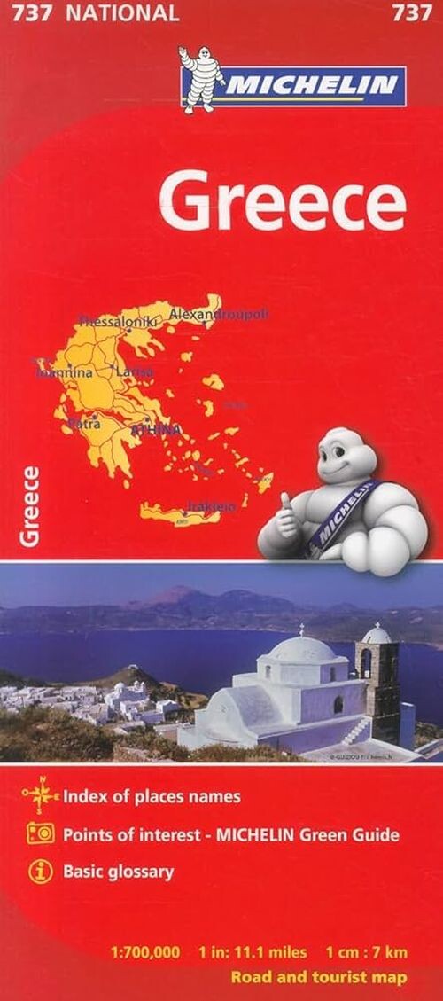 Billede af Michelin National Map 737: Greece - Diverse - English Book