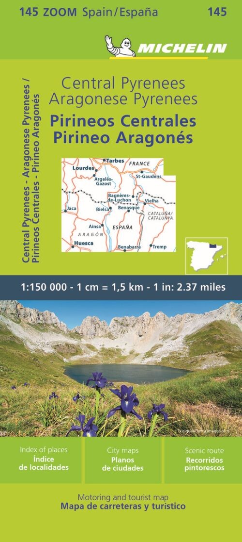Michelin Kort - Pyrenees Central - Zoom Map 145 - English book