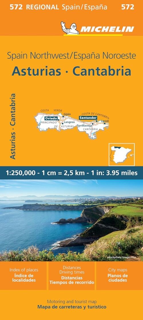 Billede af Michelin Spain Blad 572: Northwest Spain: Asturias, Cantabria - Diverse - English Book