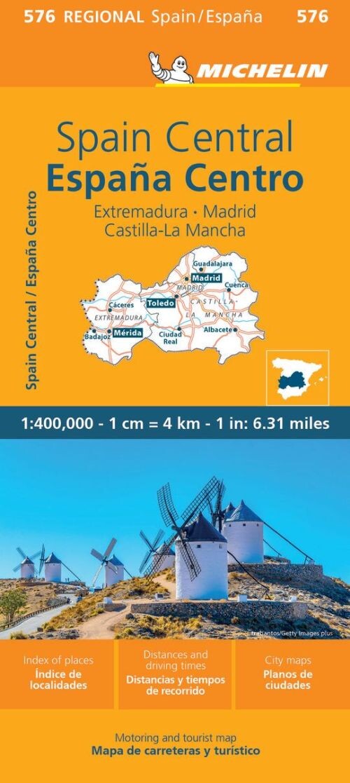 Michelin Kort - Spain Central - Motoring And Tourist Map - 576 - English book