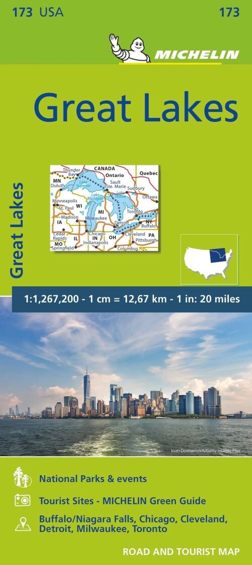 Billede af Michelin Usa Zoom 173: Great Lakes - Diverse - English Book