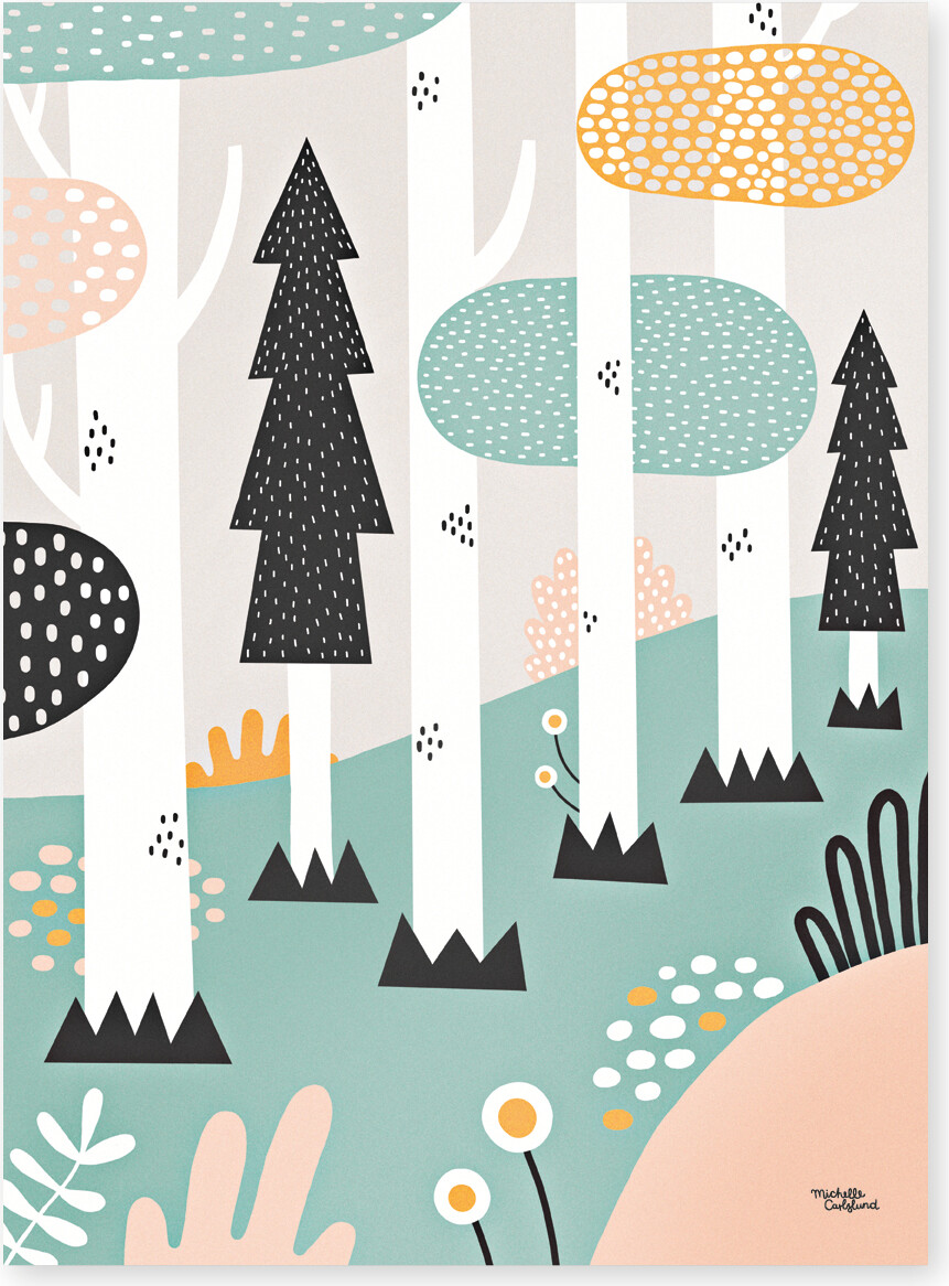 Michelle Carlslund - Plakat - 30x40 Cm - Forest - Pastel