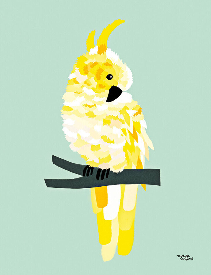 Michelle Carlslund - Plakat - 30x40 Cm - Gul Kakadue