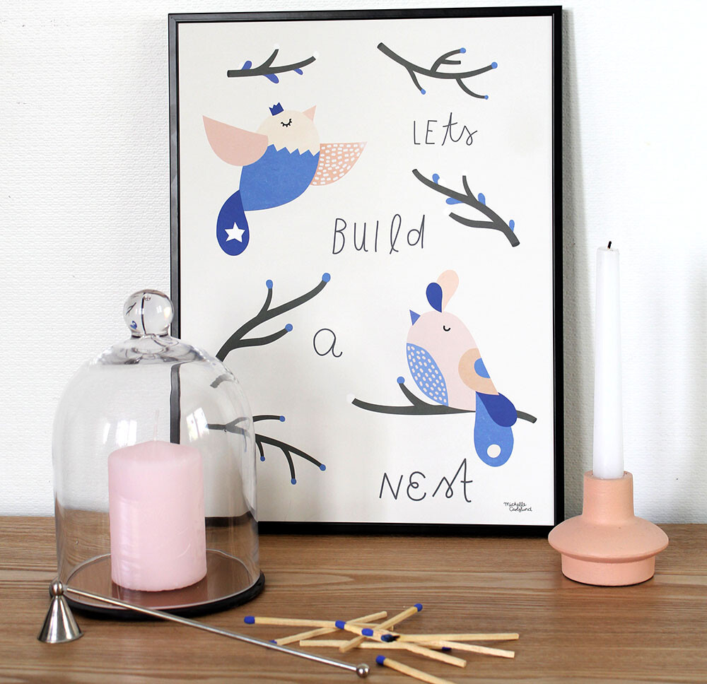 Michelle Carlslund - Plakat - 30x40 Cm - Lad Os Bygge En Rede