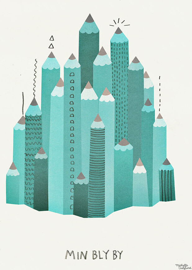 Michelle Carlslund - Plakat - 30x40 Cm - Min Bly By