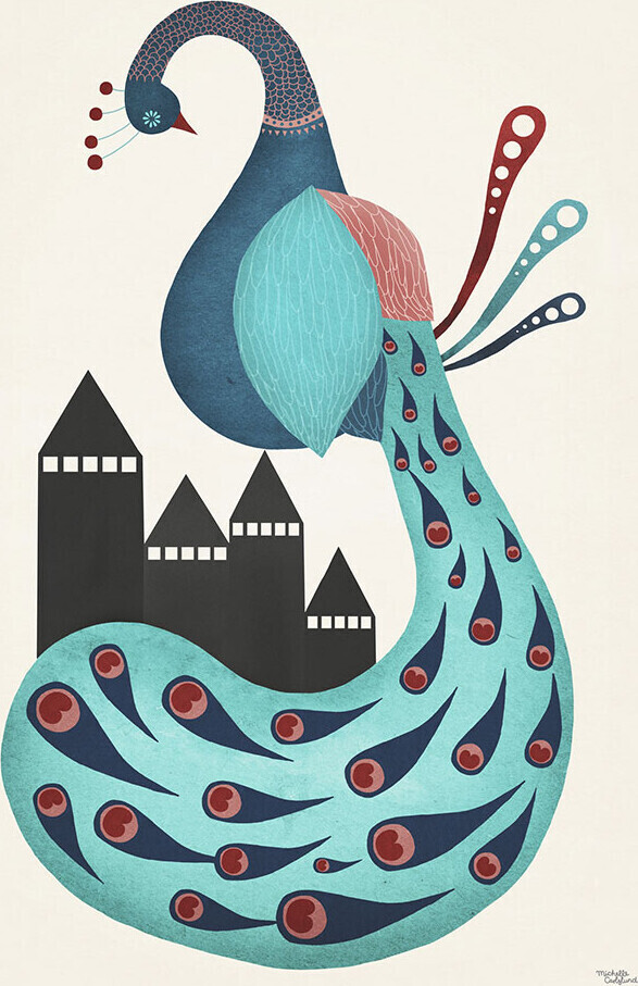 Michelle Carlslund - Plakat - 30x40 Cm - Påfugl