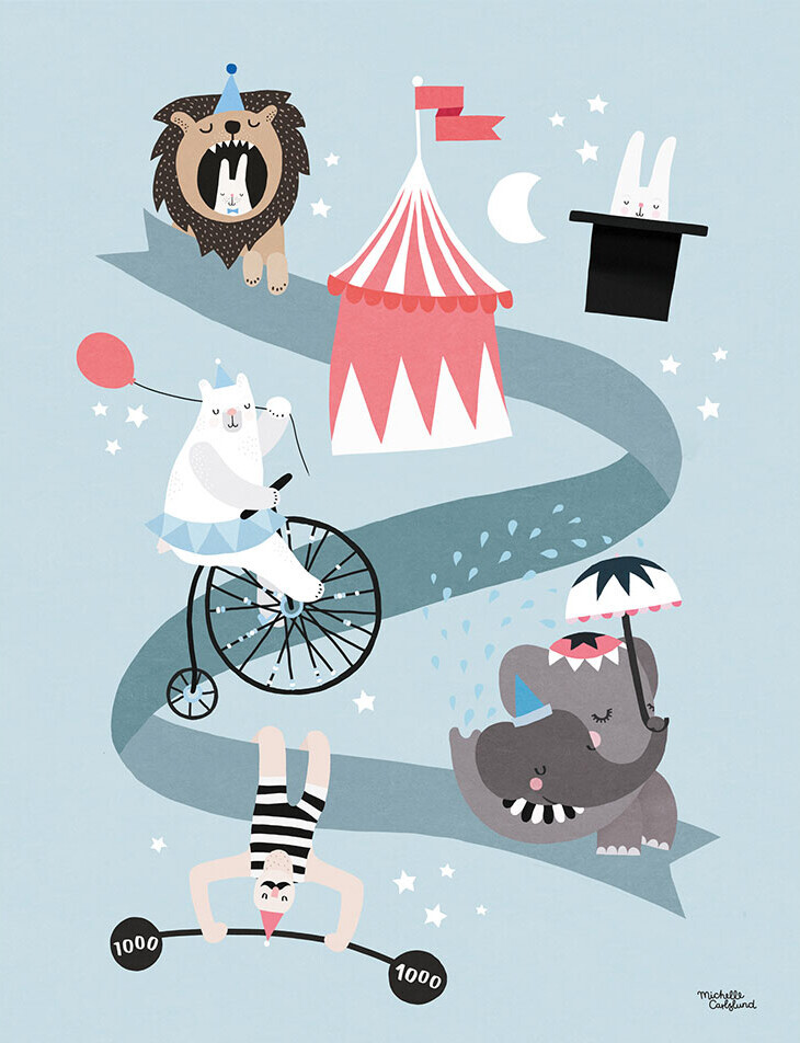 Michelle Carlslund - Plakat - 50x70 Cm - Cirkus Venner