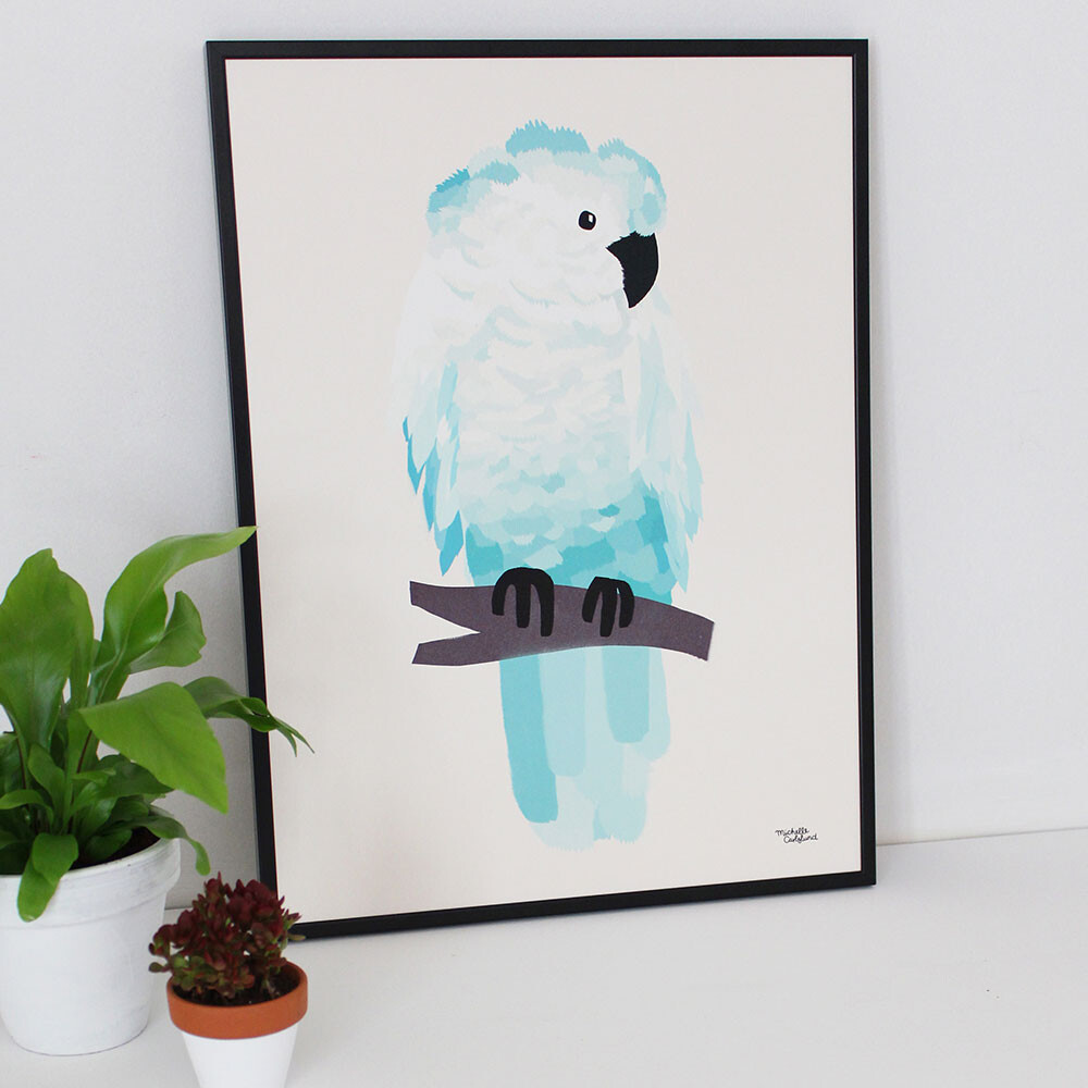 Michelle Carlslund - Plakat - 50x70 Cm - Grøn Kakadue