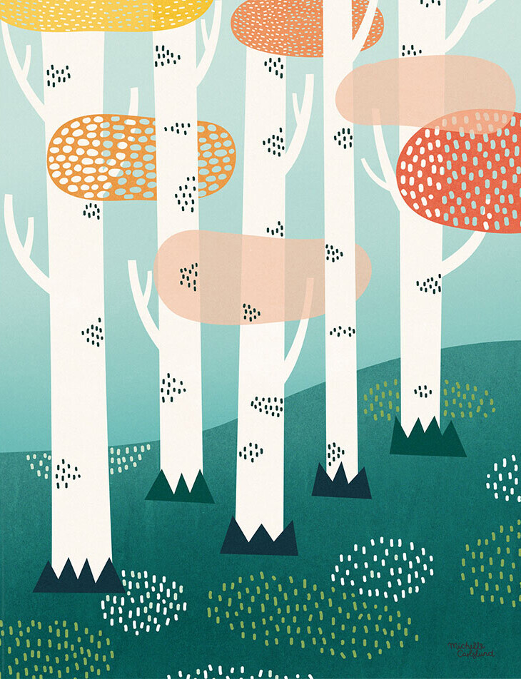 Michelle Carlslund - Plakat - 50x70 Cm - Skoven