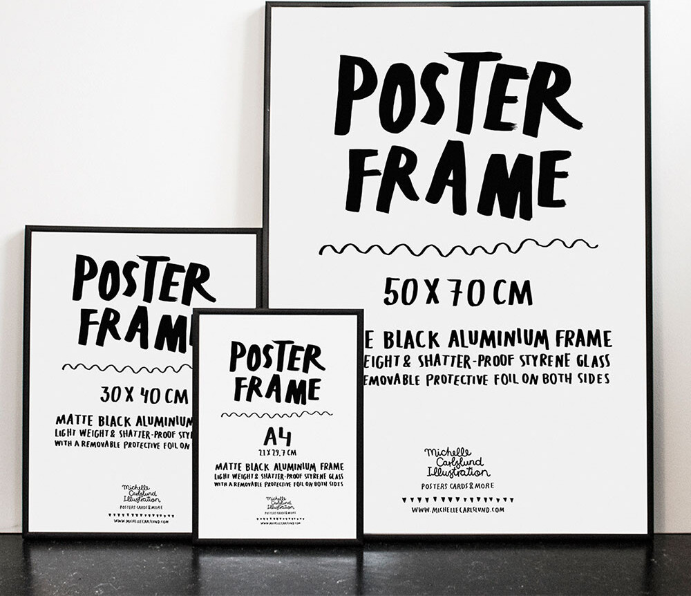 Michelle Carlslund - Ramme - Sort Metal - A4