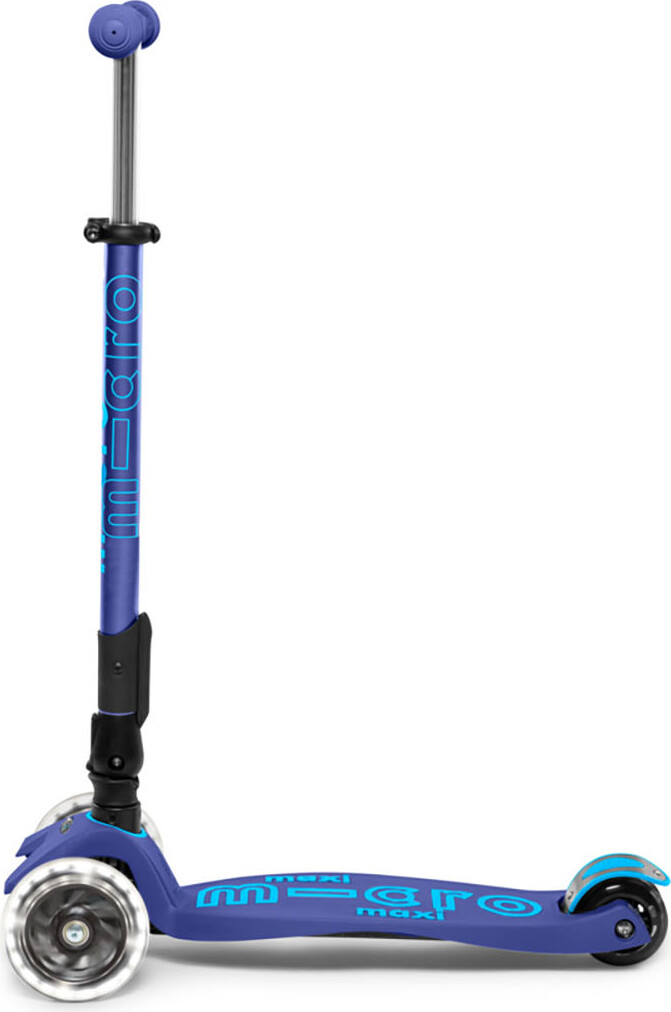 Micro - Maxi Deluxe Led Foldbar - Navy - Trehjulet Løbehjul