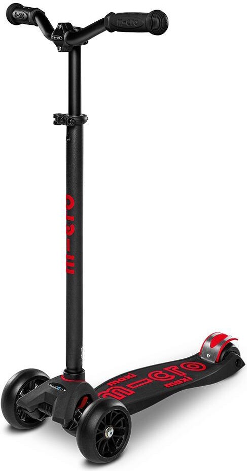 Micro - Maxi Deluxe Pro - Black Red - Trehjulet Løbehjul