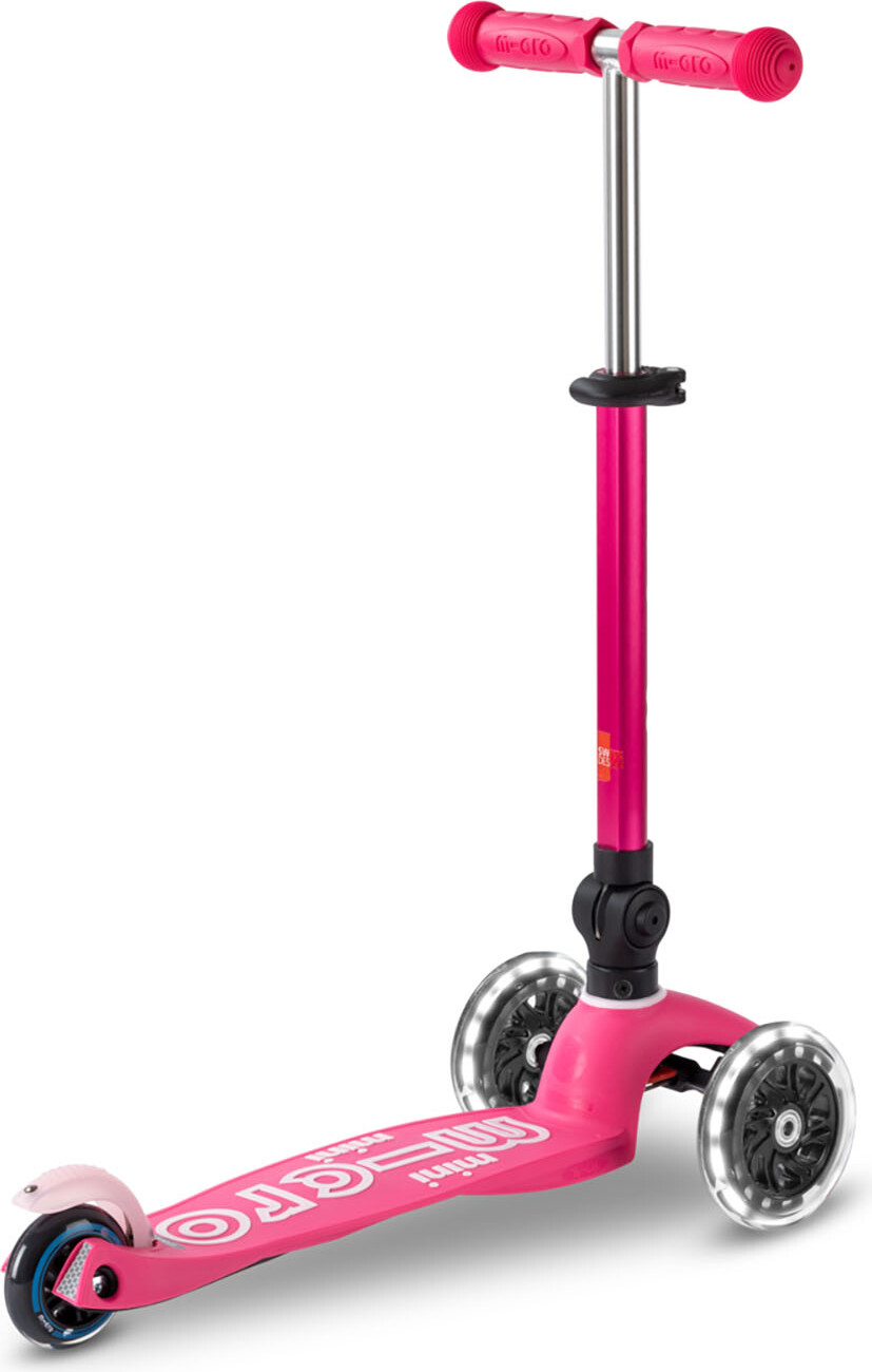 Micro - Mini Deluxe Led Foldbar - Pink - Trehjulet Løbehjul