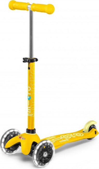 3-i-1 Micro Mini Deluxe - Trehjulet Løbehjul Med Lys - Gul