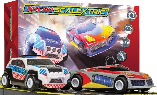 Scalextric - Law Enforcer Racerbane Sæt - Inkl. 2 Biler - 1:64