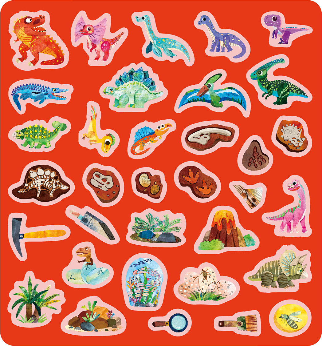 Mieredu - Jelly Stickers 34 Stk - Flytbare - Dinoland