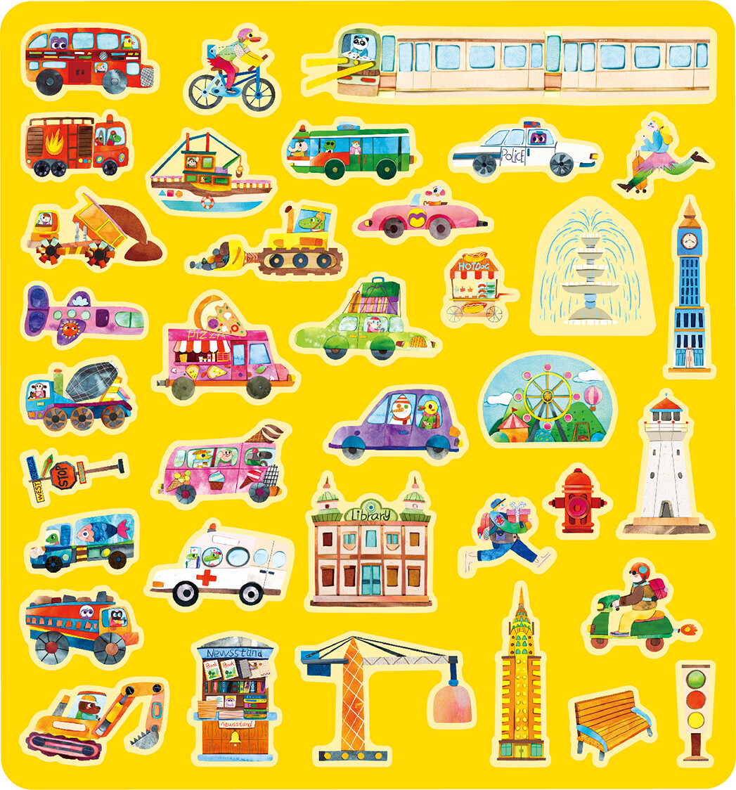 Mieredu - Jelly Stickers 36 Stk - Flytbare - Storbyen